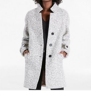 Lucky Brand grey coat L boucle wool